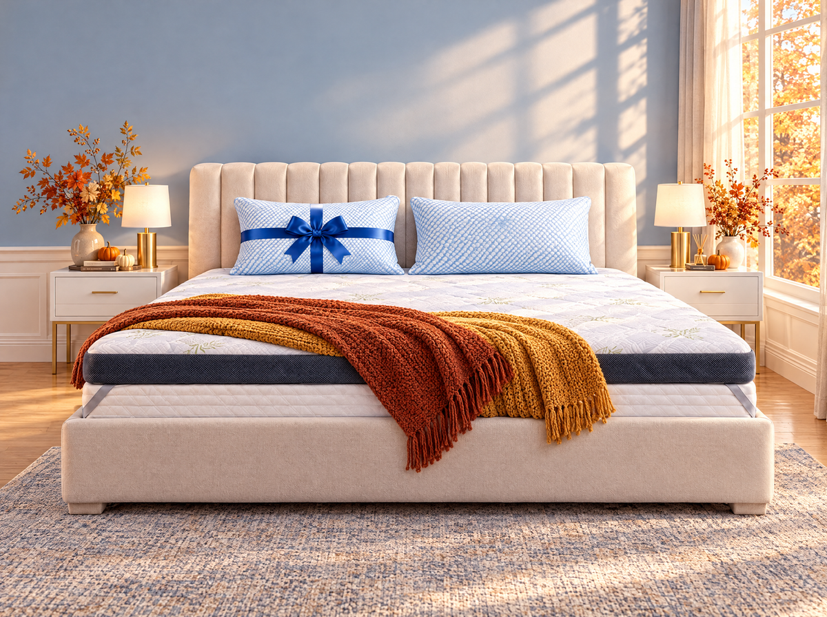 Premium Komfort Topper mit zwei Wolkenkissen